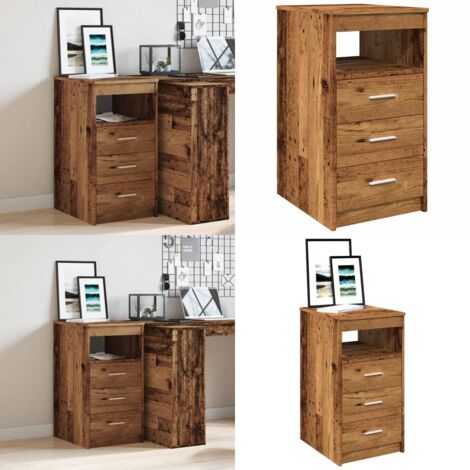 Cassettiera Legno Antico 40x50x76 cm in Truciolato - Cassettiera antica - Cassettiera per oggetti personali