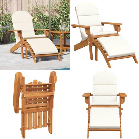 Sedia Adirondack Giardino con Poggiapiedi Legno Massello Acacia - Sedia Adirondack - Legno Acacia