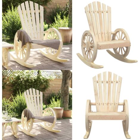 Sedia a Dondolo Adirondack in Legno Massello di Abete - Sedia da giardino - Sedia in legno massello