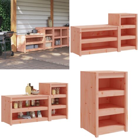 Mobili da Cucina da Esterno MEPPEL 2 pz in Legno Massello di Douglas - Mobili da cucina - Legno massello