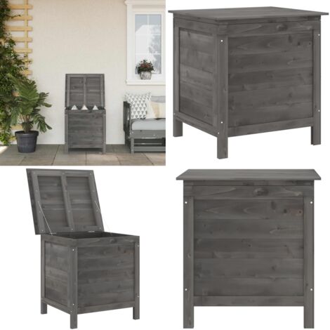 Contenitore da Giardino Antracite 50x49x56,5 cm Massello Abete - Contenitore in legno - Contenitore per oggetti da esterno