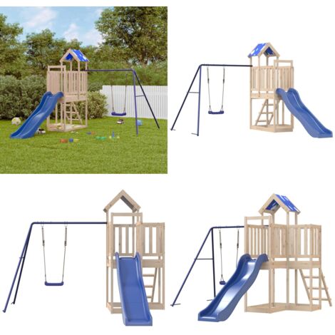 Set da Gioco da Esterno in Legno Massello di Pino - Parco giochi per bambini - Set da gioco da giardino