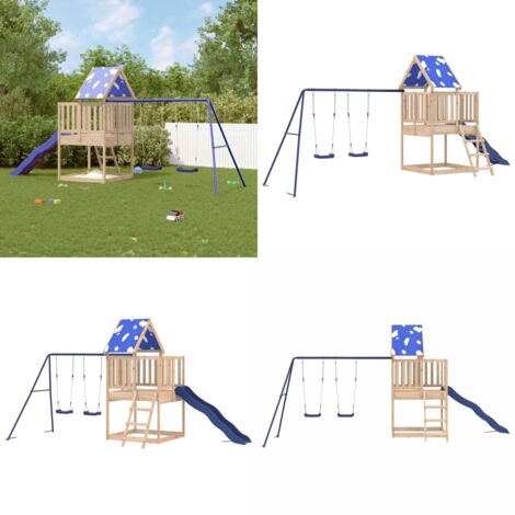 Set da Gioco da Esterno in Legno Massello di Pino - Parco giochi per bambini - Set da gioco da giardino