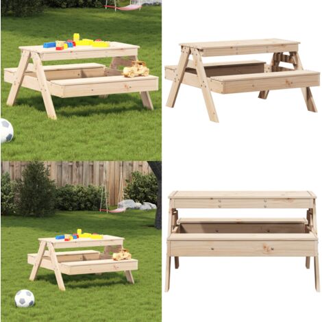 Tavolo da Picnic per Bambini 88x97x52 cm Legno Massello di Pino - Tavolo da giardino bambini - Tavolo da picnic in legno