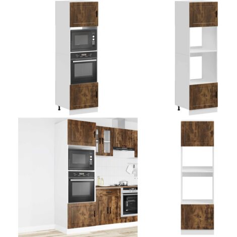 Armadi Forno 2 pz Porto Rovere Fumo in Legno Multistrato - Armadi per forno - Armadi per cucina