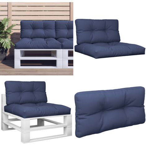 Set Cuscini per Pallet Blu Marino 70x40x12 cm in Tessuto - Cuscino da giardino - Cuscino per patio