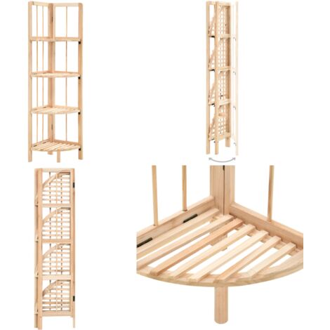 Scaffale ad Angolo in Legno di Cedro 27x27x110 cm - Scaffale in cedro - Scaffale per stanze piccole