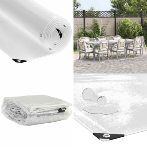 Telone Trasparente con Occhielli 2x5 m in PVC - Protezione da pioggia - Telone per giardino