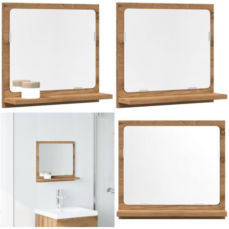 Mobile Bagno Specchio Rovere Artigianale 40x11x37 cm Truciolato - Armadietto da bagno in legno - Armadietto a specchio
