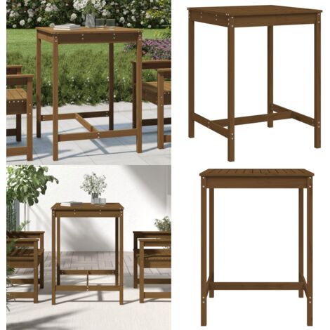 Tavolo da Giardino Ambra 82,5x82,5x110cm Legno Massello di Pino - Tavolo da patio - Tavolo in legno