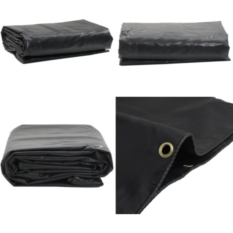 Telone Nero 2,5x4,5 m 650 g/m² - Copertura per mobili da giardino - Protezione da pioggia