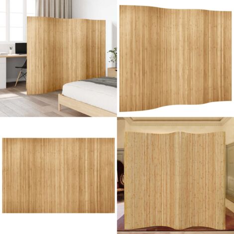 Pannello Divisore per la Stanza in Bambù Naturale Larghezza 250 cm Altezza 165 cm - Paravento per stanza - Paravento per camera da letto
