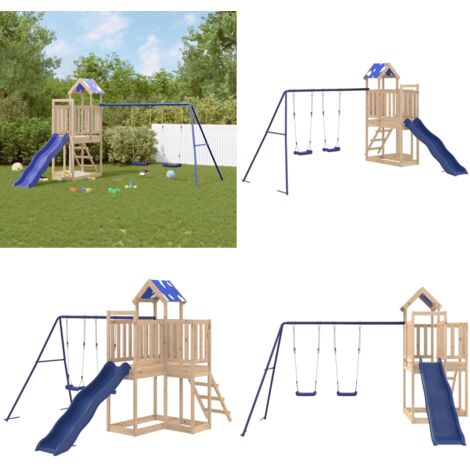 Set da Gioco da Esterno in Legno Massello di Pino - Parco giochi per bambini - Set da gioco da giardino
