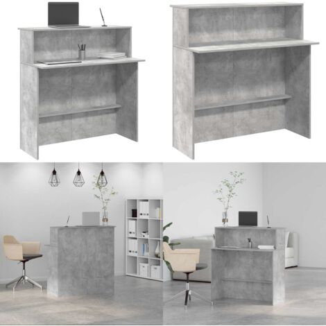 Banco Reception Grigio Cemento 100x50x103,5cm Legno Multistrato - Banco reception - Archiviazione