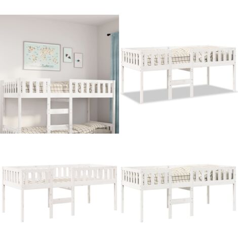 Letto per Bambini senza Materasso Bianco 90x190cm Massello Pino - Letto in legno - Letto senza materasso