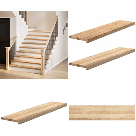 Gradini 2 pz 110x25x2 cm in Rovere Massello Non Trattato - Gradini in legno - Gradini in rovere massello
