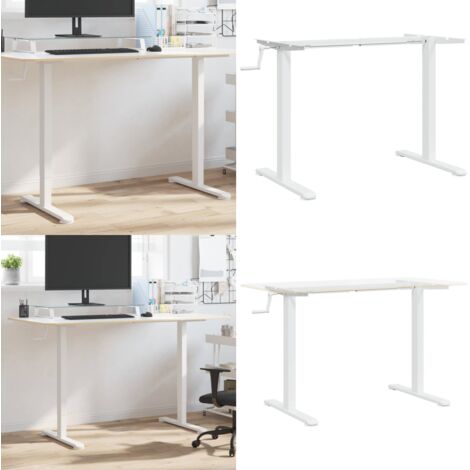 Telaio Scrivania in Piedi Bianco (94-135)x60x(70-114)cm Acciaio - Telaio in acciaio - Scrivania da studio