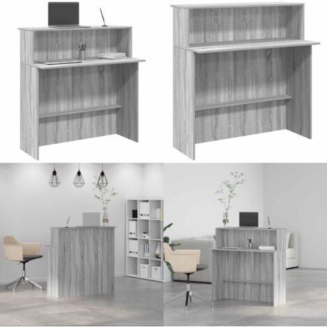 Banco Reception Grigio Sonoma 100x50x103,5 cm Legno Multistrato - Bancone reception - Archiviazione