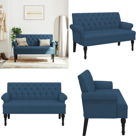 Panca con Schienale Blu 120x62x75,5 cm in Tessuto - Seduta comoda - Design elegante