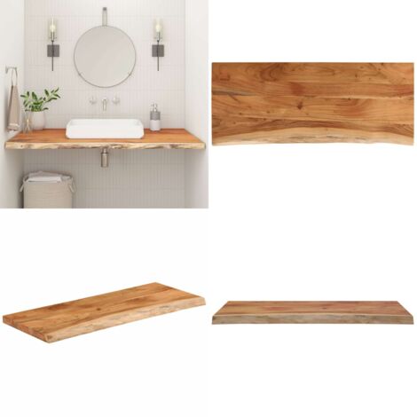 Piano Bagno 140x60x2,5 cm Rettangolare Legno Massello di Acacia - Piano in acacia - Piano in legno massello