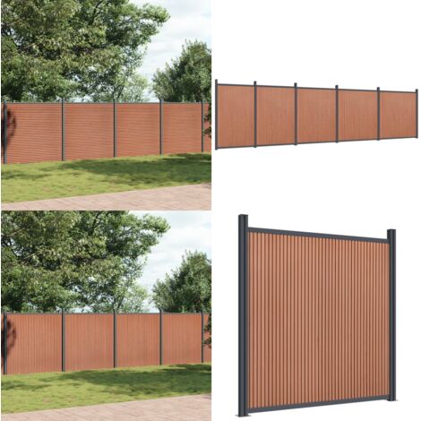 Pannello di Recinzione Marrone 872x186 cm in WPC - Recinzione residenziale - Pannello di recinzione
