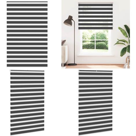 Tenda a Rullo Zebra Nero Larghezza Tessuto 140,9 cm Poliestere - Tenda zebrata - Tenda a due strati