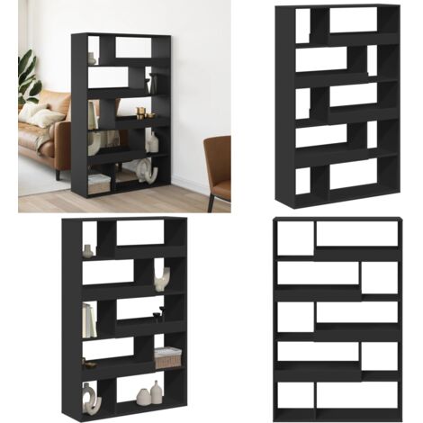 Libreria Nera 100x33x156,5 cm in Truciolato - Libreria nera - Libreria con ripiani