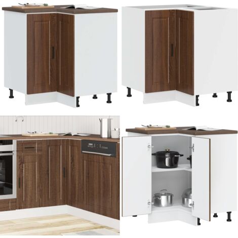Base ad Angolo Cucina Porto Rovere Marrone in Legno Multistrato - Base cucina - Armadietto angolare