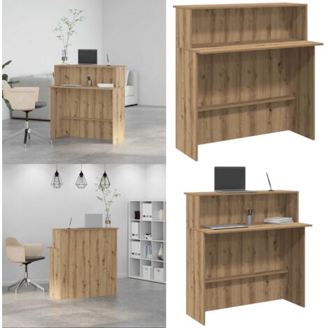 Banco Reception Rovere Artigianale 100x50x103,5cm in Truciolato - Truciolato - Archiviazione