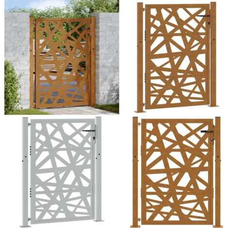 Cancello da giardino 100x125 cm in acciaio corten design leggero - Acciaio corten - Cancello in acciaio