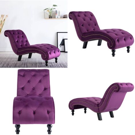 Sdraio Viola in Velluto - Chaise longue - Sdraio per soggiorno