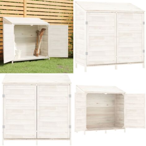 Capanno da Giardino Bianco 102x52x112cm Legno Massello di Abete - Capanno in legno - Capanno da esterno
