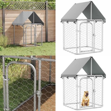 Gabbia per Cani da Esterno con Tetto 100x100x150 cm - Recinto per cani - Canile da esterno