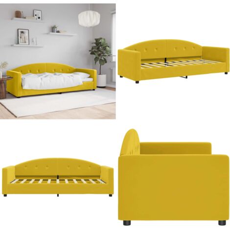 Letto da Giorno Giallo 80x200 cm in Velluto - Divano letto - Letto in velluto
