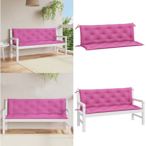 Cuscini per Panca da Giardino 2 pz Rosa 150x50x7 cm in Tessuto - Cuscino per panca - Cuscino da patio