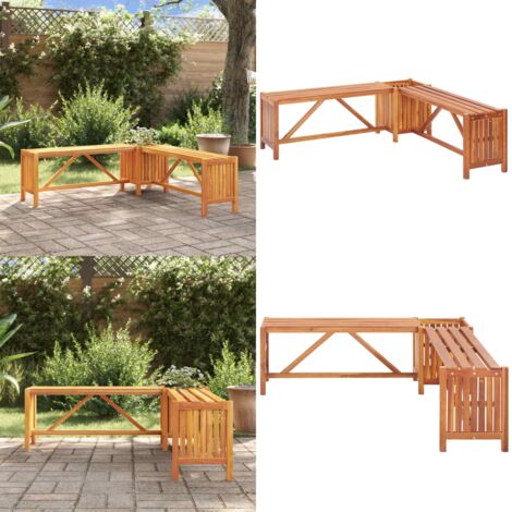 Panca Giardino Angolare e Fioriera 117x117x40cm Massello Acacia - Panca angolare - Fioriera da giardino