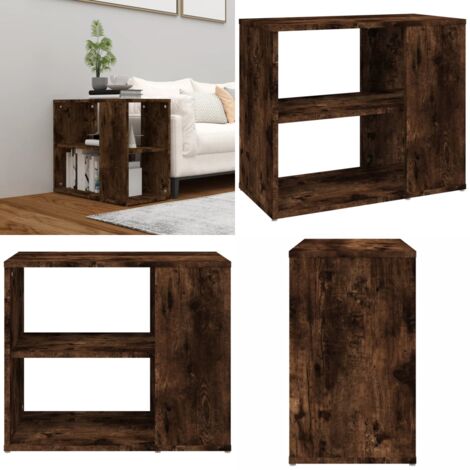 Mobiletto Laterale Rovere Fumo 60x30x50 cm in Legno Multistrato - Armadietto da divano - Mobiletto in legno