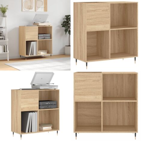 Mobile Porta Dischi Rovere Sonoma 84,5x38x89 Legno Multistrato - Mobile per giradischi - Mobile in legno multistrato