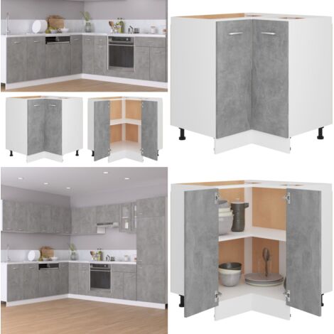 Mobile Angolare “Lyon” Grigio Cemento 75,5x75,5x81,5 cm in - Armadio cucina - Armadio angolare