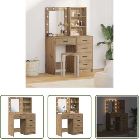 Tavolo da trucco con cassetto -  Tavolo da Trucco con cassetto 2 pcs Marrone 50 x 41 x 135 cm