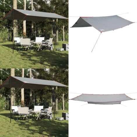 Telone da Campeggio Grigio/Arancione 400x294 cm Impermeabile - Telone impermeabile - Telone da trekking