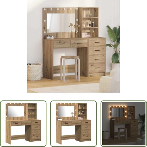 vidaXL Tavolo da trucco in legno -  Tavolo da Trucco Marrone 78.5 x 41 x 135 cm Legno multistrato