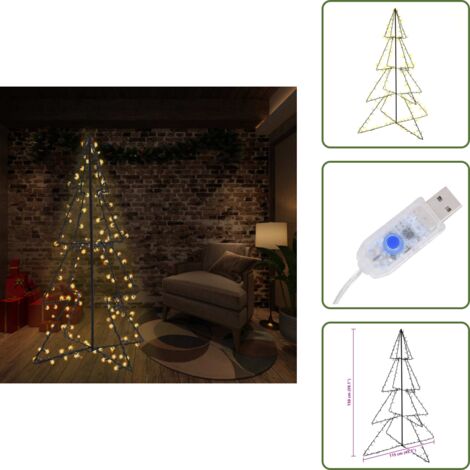The Living Store Albero di Natale a Cono 240 LED per Interni Esterni 115x150 cm - Luci natalizie