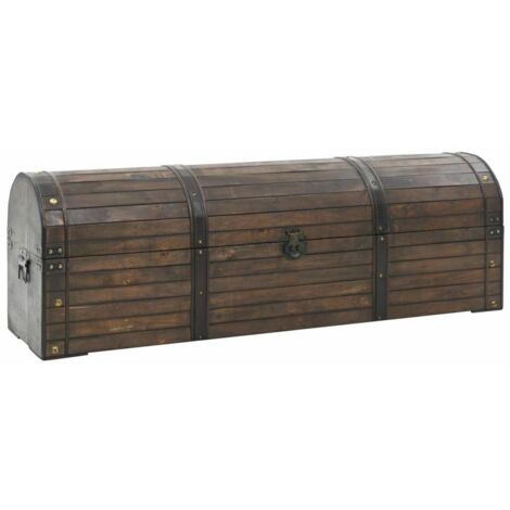 vidaXL Baule in Legno Massello Stile Vintage 120x30x40 cm