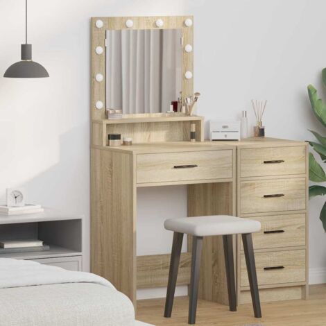 vidaXL Tavolo da Toeletta con cassetto rovere sonoma 50 x 41 x 135 cm