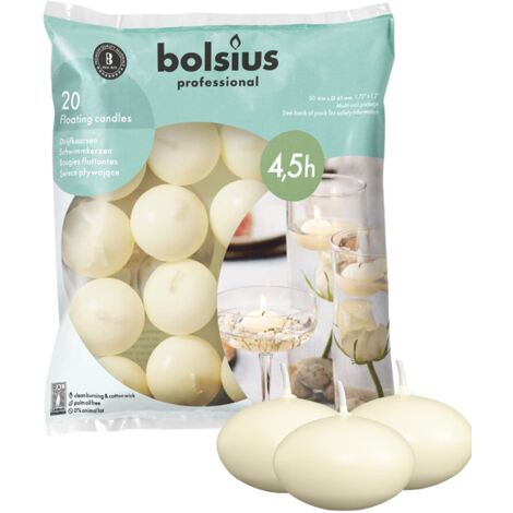 Bolsius BAG candele galleggianti 4,5h 20 pezzi ecru (1/4)