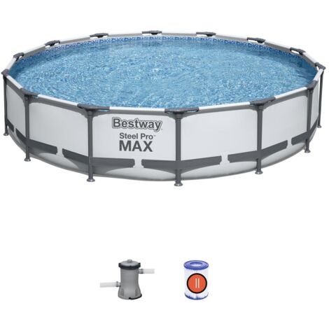 PISCINA STEEL PRO MAX TONDA CON TELAIO PORTANTE CM.427X84H. 56595 BESTWAY (1/10)