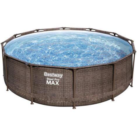 Set piscina rotonda da 366x100 cm effetto rattan (1/10)
