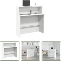 vidaXL Scrivania da ufficio - Scrivania per Reception Bianca 100x50x103,5 cm in Legno Massello
