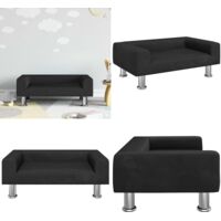Divano per Bambini Nero 70x45x26,5 cm in Velluto - Divano per bambini nero - Divano per bambini morbido